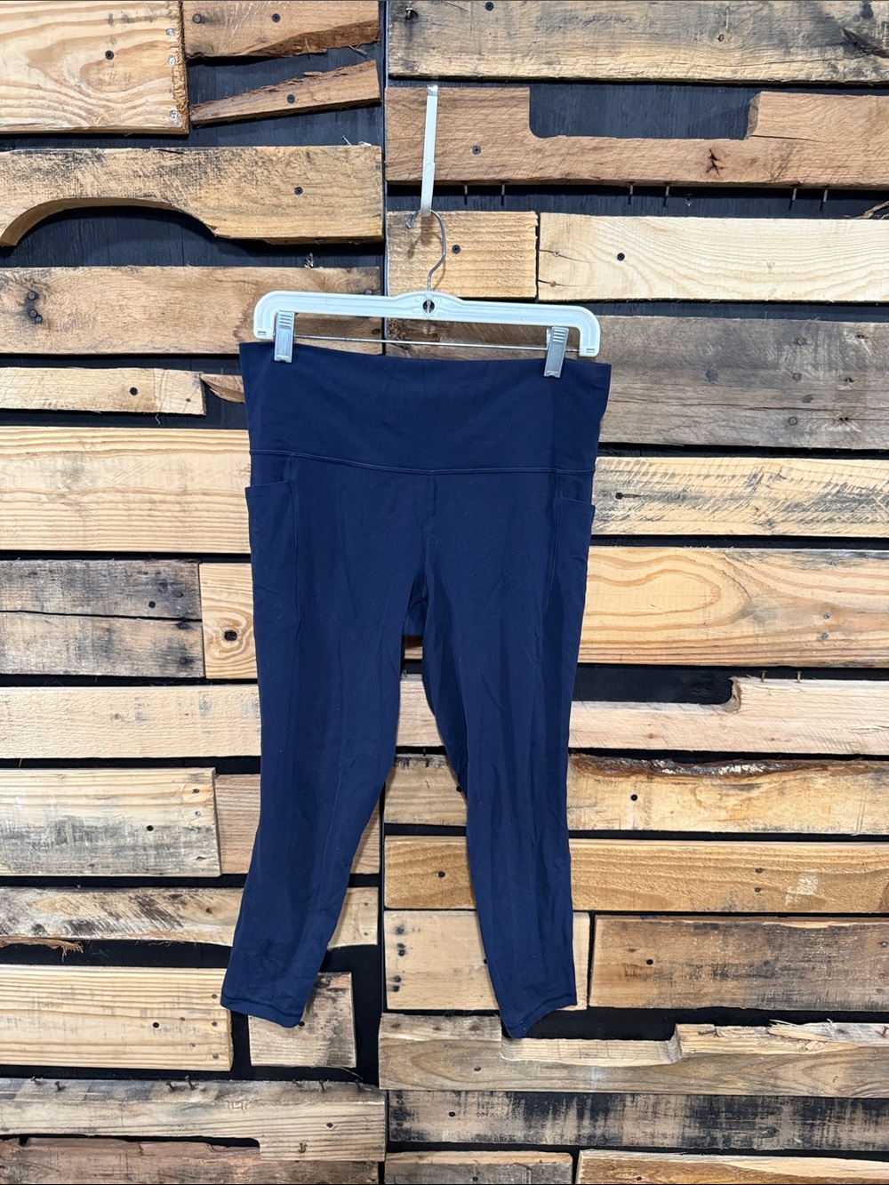 Athleta Salutation Stash High Rise 7/8 Legging In Navy Blue Size Large